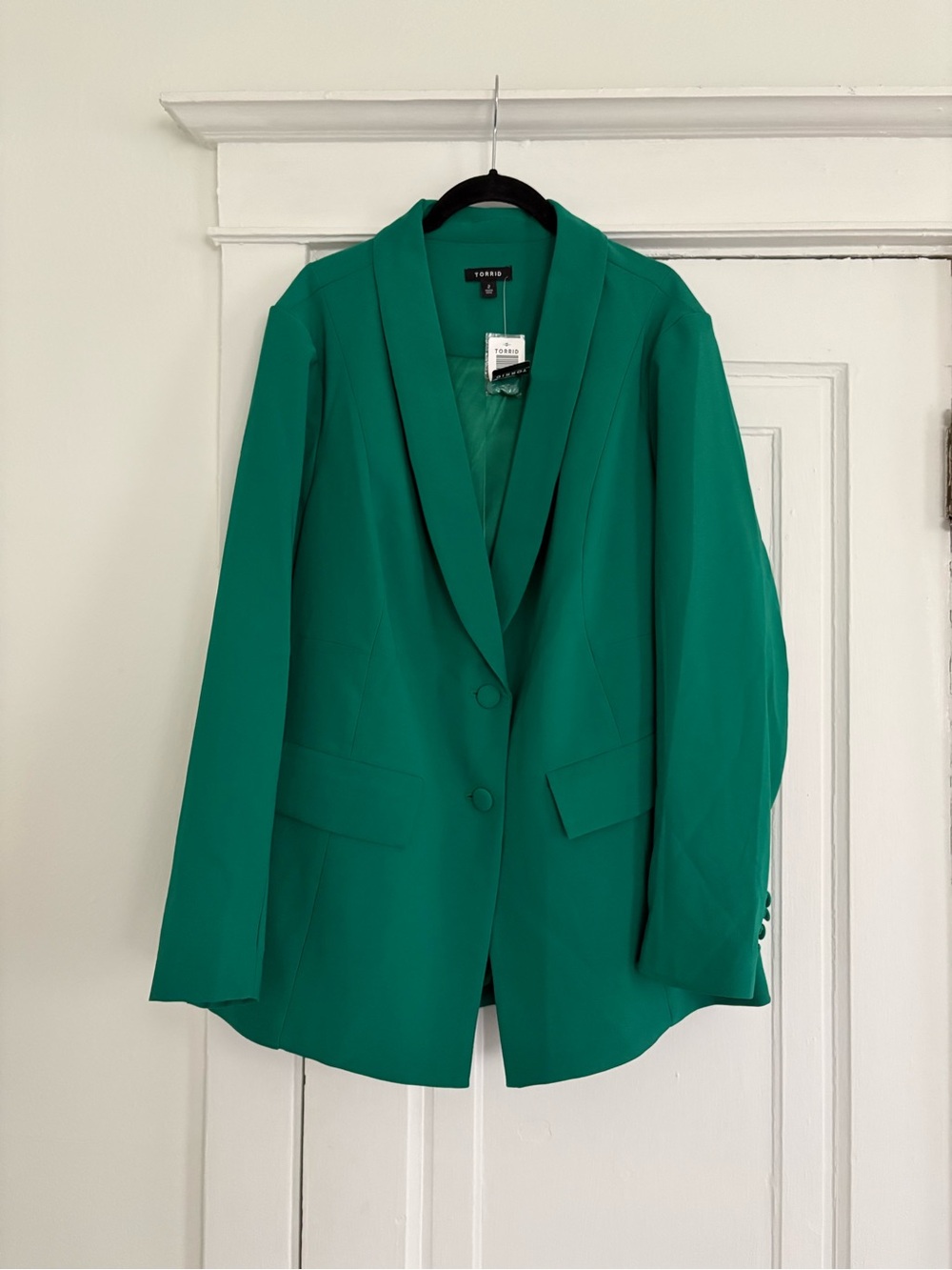 NWT Torrid emerald green blazer jacket stretch fabric career office size 2X
